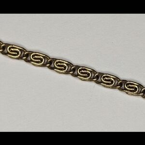 Vintage 24" Scroll Chain Golden Wire Spiral Link Necklace Unknown Metal Unsigned